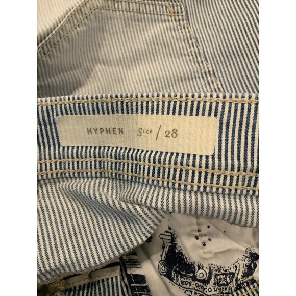 Pilcro and the Letterpress Blue & White Striped "Hyphen Fit" Shorts, Size 28 - Picture 7 of 7